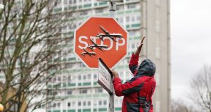 Suspect Arrested In Alleged Theft Of A Banksy Stop Sign Decorated With Military Drones Suspect Arrested In Alleged Theft Of A Banksy Stop Sign Decorated With Military Drones